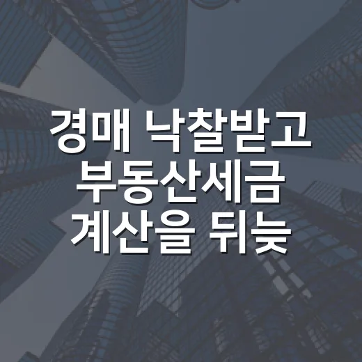 경매 낙찰받고 부동산세금 계산을 뒤늦게 해봤더니 생긴 일 - 요약