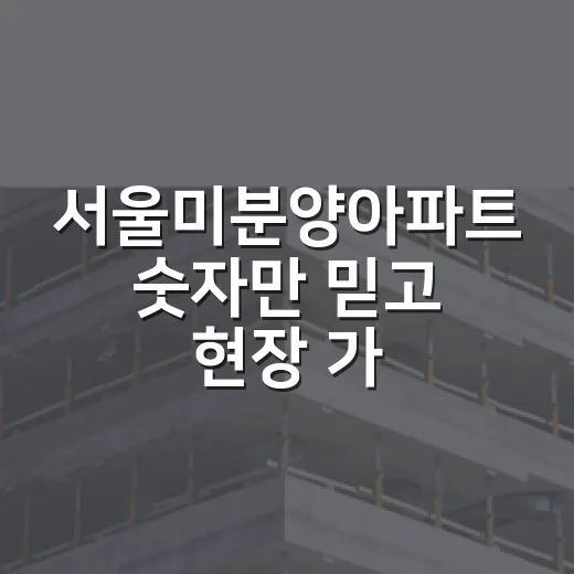 서울미분양아파트 숫자만 믿고 현장 가봤다가 식은땀 난 이야기 - 요약