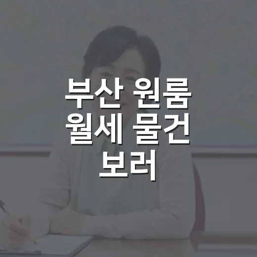 부산 원룸 월세 물건 보러 다녀봤더니, 숫자보다 먼저 봐야 할 게 있었습니다 - 요약