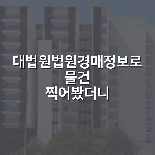 대법원법원경매정보로 물건 찍어봤더니, 초보가 놓치기 쉬운 화면이 따로 있더라 - 요약