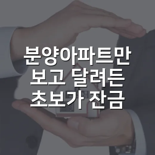 분양아파트만 보고 달려든 초보가 잔금 앞에서 멈춘 이야기 - 요약