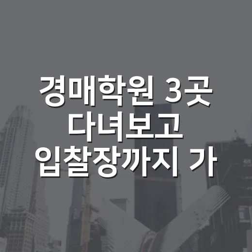 경매학원 3곳 다녀보고 입찰장까지 가봤더니 보인 것들 - 요약