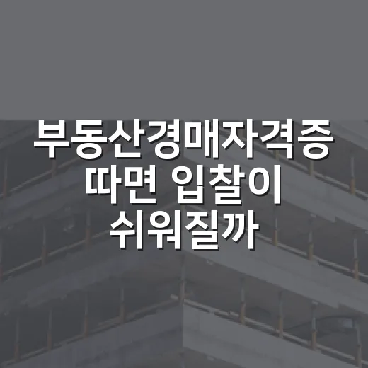 부동산경매자격증 따면 입찰이 쉬워질까, 10년 현장에서 직접 겪은 이야기 - 요약