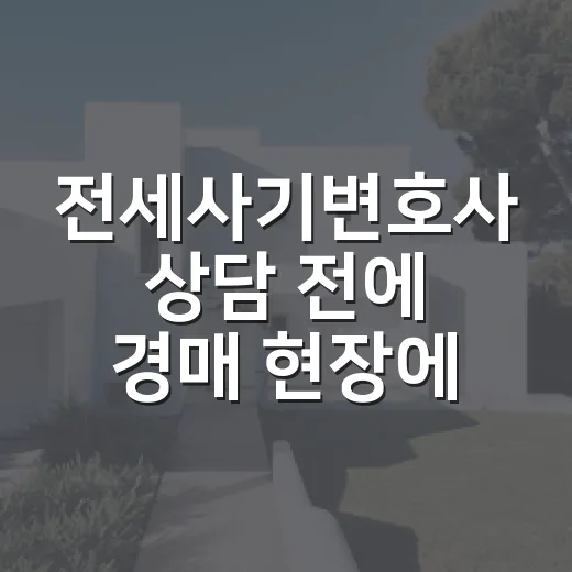 전세사기변호사 상담 전에 경매 현장에서 먼저 확인한 것들 - 요약