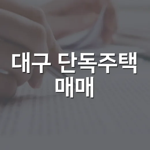 대구 단독주택 매매, 경매장에서 몇 번 데여보니 보이는 진짜 체크포인트 - 요약