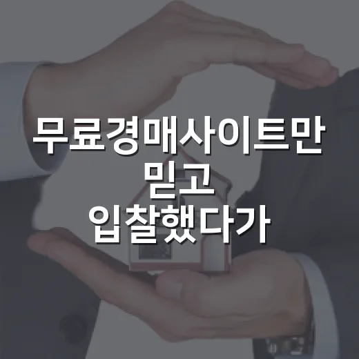 무료경매사이트만 믿고 입찰했다가 현장에서 다시 계산한 이야기 - 요약