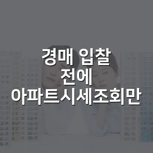 경매 입찰 전에 아파트시세조회만 세 번 해봤더니 보이는 것들 - 요약