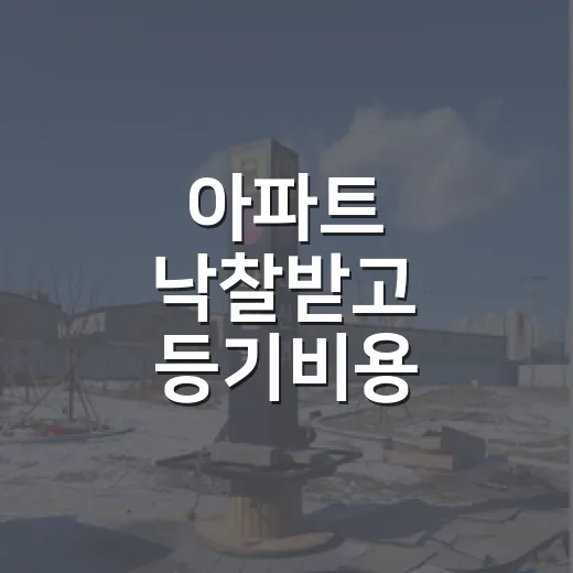 아파트 낙찰받고 등기비용 계산해봤더니, 잔금보다 무서운 건 따로 있었습니다 - 요약