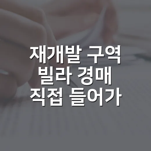 재개발 구역 빌라 경매 직접 들어가 봤더니, 돈보다 먼저 봐야 할 것들 - 요약