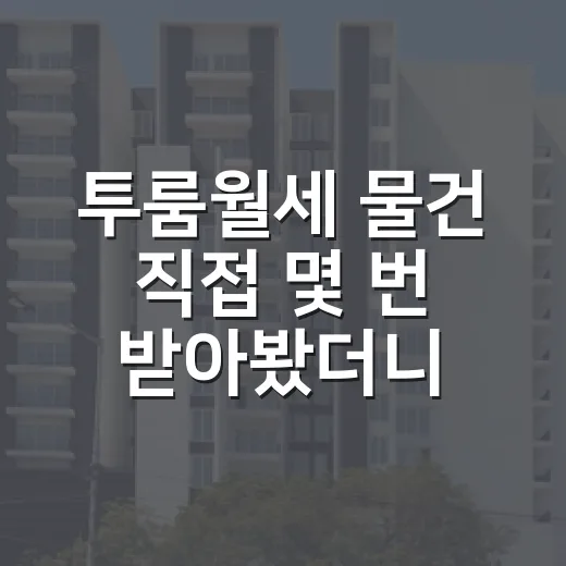 투룸월세 물건 직접 몇 번 받아봤더니, 숫자보다 먼저 보이는 것들 - 요약