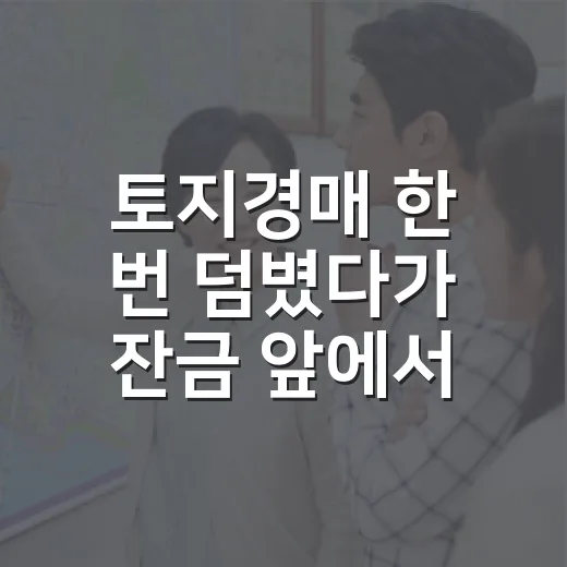 토지경매 한 번 덤볐다가 잔금 앞에서 식은땀 흘린 이야기 - 요약