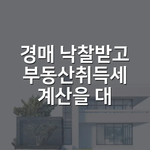 경매 낙찰받고 부동산취득세 계산을 대충 했다가 식은땀 난 이야기 - 요약