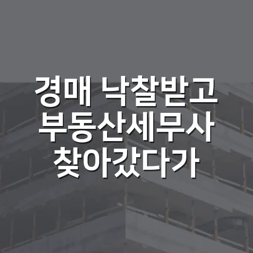 경매 낙찰받고 부동산세무사 찾아갔다가 알게 된 진짜 돈 나가는 순서 - 요약