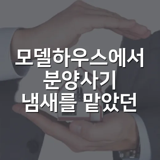 모델하우스에서 분양사기 냄새를 맡았던 날, 계약서 한 장이 돈을 지킵니다 - 요약