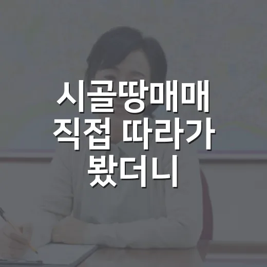 시골땅매매 직접 따라가 봤더니, 싸 보이는 땅에 숨어 있던 비용들 - 요약