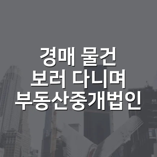 경매 물건 보러 다니며 부동산중개법인을 직접 써봤더니 보인 진짜 차이 - 요약