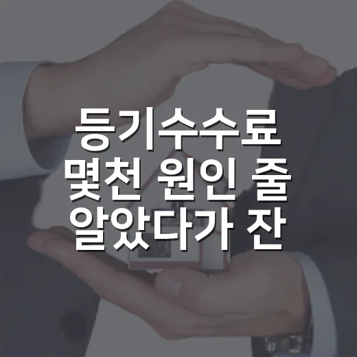 등기수수료 몇천 원인 줄 알았다가 잔금날 다시 계산해본 이야기 - 요약