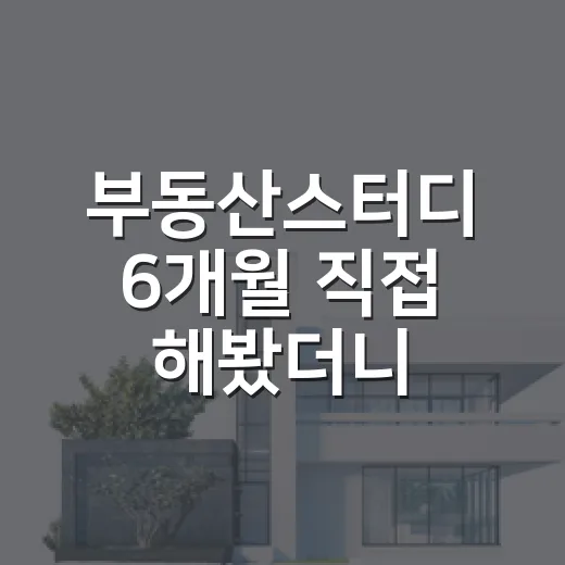 부동산스터디 6개월 직접 해봤더니, 돈보다 먼저 보이던 위험들 - 요약