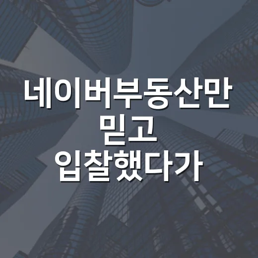 네이버부동산만 믿고 입찰했다가 현장에서 식은땀 난 이야기 - 요약