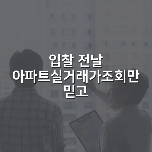 입찰 전날 아파트실거래가조회만 믿고 들어갔다가 식은땀 난 이야기 - 요약