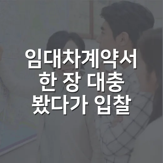 임대차계약서 한 장 대충 봤다가 입찰장에서 식은땀 난 이야기 - 요약