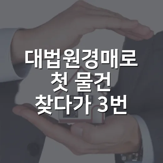 대법원경매로 첫 물건 찾다가 3번 접은 진짜 이유 - 요약