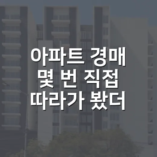아파트 경매 몇 번 직접 따라가 봤더니 초보가 놓치는 돈이 보이더라 - 요약