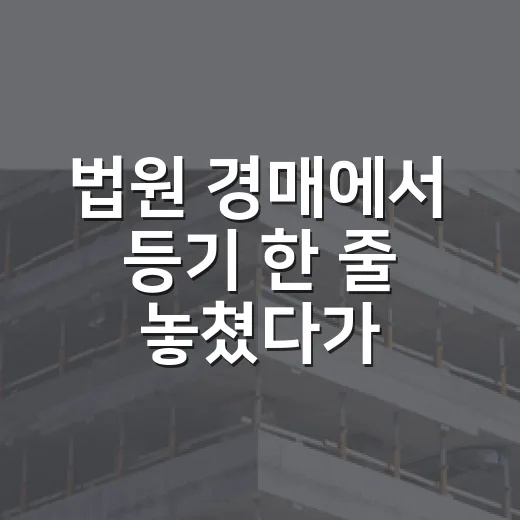 법원 경매에서 등기 한 줄 놓쳤다가 잔금 전날 식은땀 흘린 이야기 - 요약