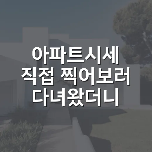 아파트시세 직접 찍어보러 다녀왔더니 숫자보다 먼저 보인 것들 - 요약