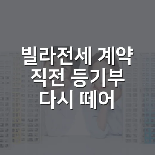 빌라전세 계약 직전 등기부 다시 떼어봤더니 보였던 것들 - 요약