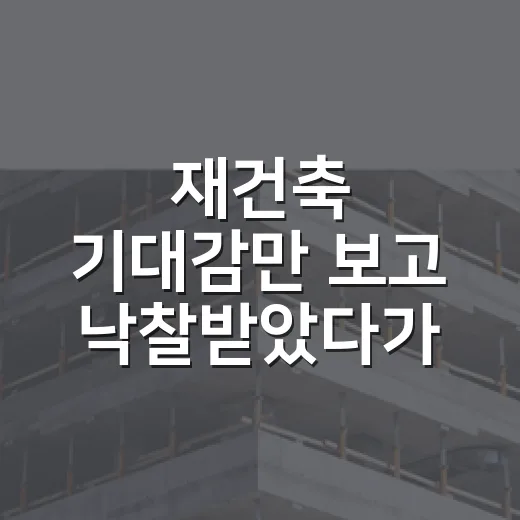 재건축 기대감만 보고 낙찰받았다가 숫자 다시 두드려본 이야기 - 요약