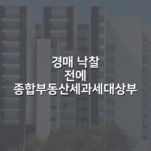 경매 낙찰 전에 종합부동산세과세대상부터 계산해봤더니 보인 숫자들 - 요약