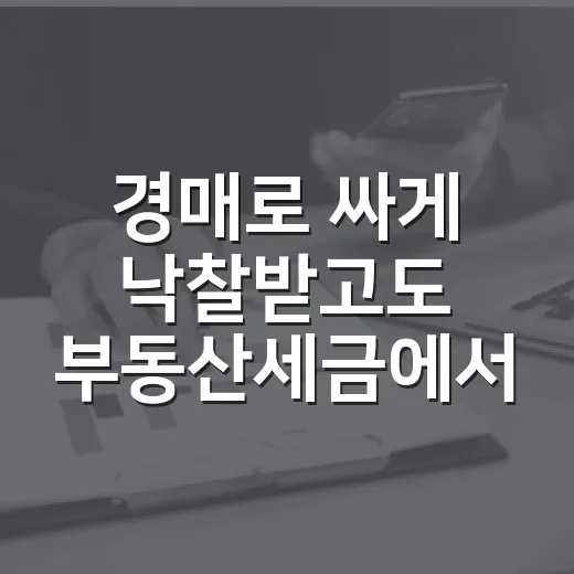 경매로 싸게 낙찰받고도 부동산세금에서 막힌 사람들 직접 봤습니다 - 요약