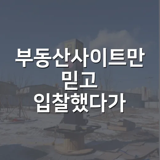 부동산사이트만 믿고 입찰했다가 현장에서 식은땀 난 이야기 - 요약