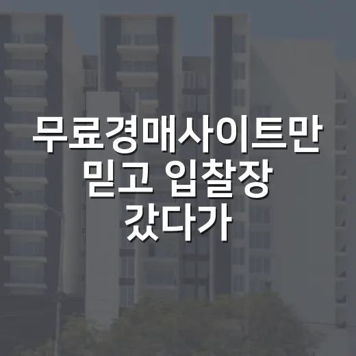 무료경매사이트만 믿고 입찰장 갔다가 식은땀 난 이야기 - 요약