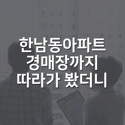한남동아파트 경매장까지 따라가 봤더니, 숫자보다 먼저 보이는 것들 - 요약
