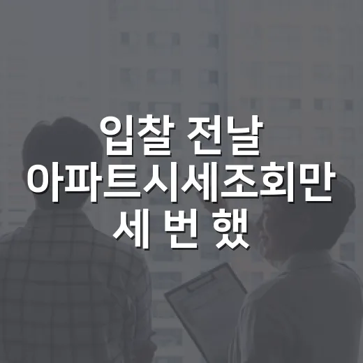 입찰 전날 아파트시세조회만 세 번 했더니 보이던 함정 - 요약