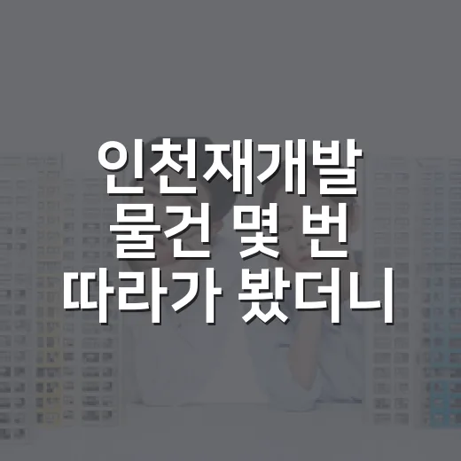 인천재개발 물건 몇 번 따라가 봤더니, 싸게 보이는 집일수록 돈 새는 구멍이 많았습니다 - 요약