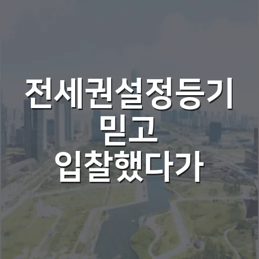 전세권설정등기 믿고 입찰했다가 현장에서 식은땀 난 이야기 - 요약