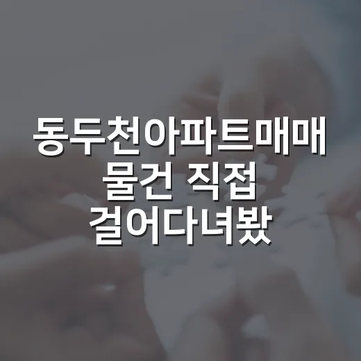 동두천아파트매매 물건 직접 걸어다녀봤더니 숫자보다 먼저 보인 것들 - 요약