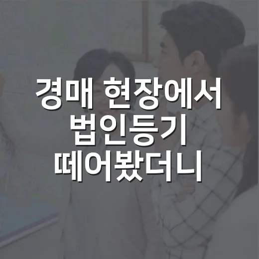 경매 현장에서 법인등기 떼어봤더니, 이름보다 무서운 건 따로 있었습니다 - 요약