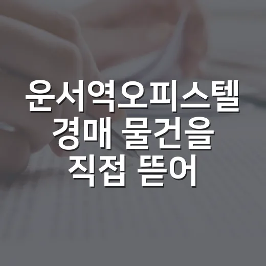 운서역오피스텔 경매 물건을 직접 뜯어봤더니 보이는 것들 - 요약