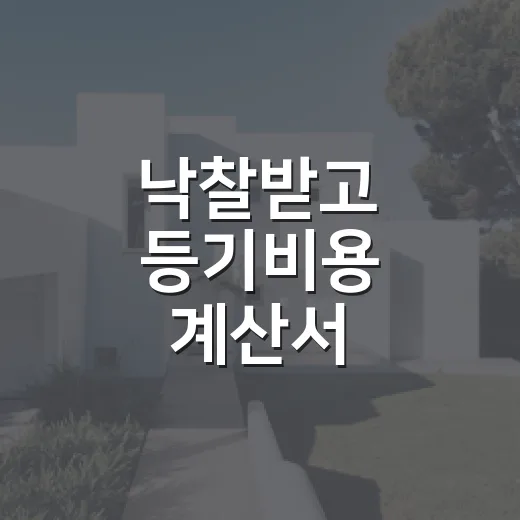 낙찰받고 등기비용 계산서 받아봤더니, 입찰가보다 먼저 봐야 할 돈이 있었습니다 - 요약