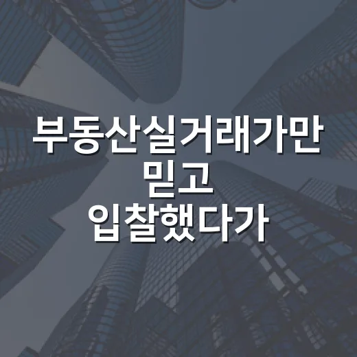 부동산실거래가만 믿고 입찰했다가 현장에서 식은땀 난 이야기 - 요약