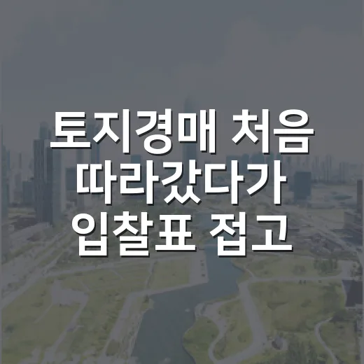 토지경매 처음 따라갔다가 입찰표 접고 나온 진짜 이유 - 요약