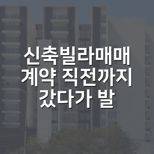신축빌라매매 계약 직전까지 갔다가 발 뺀 이야기 - 요약