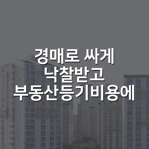 경매로 싸게 낙찰받고 부동산등기비용에서 한 번 더 놀란 이야기 - 요약