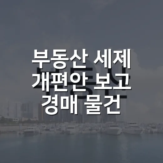 부동산 세제 개편안 보고 경매 물건 다시 뒤져봤더니 보이는 것들 - 요약