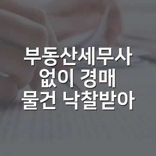 부동산세무사 없이 경매 물건 낙찰받아봤더니 세금에서 막혔던 이야기 - 요약