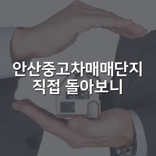 안산중고차매매단지 직접 돌아보니, 경매 투자자 눈에는 이런 게 먼저 보였습니다 - 요약